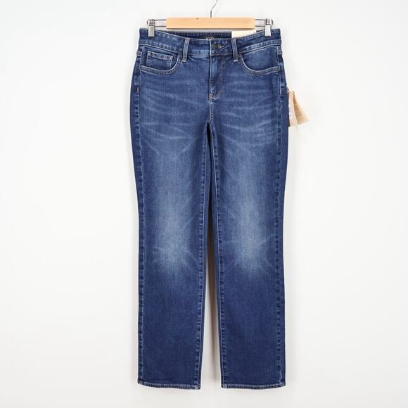 NWT NYDJ Marilyn Straight Leg Mid-Rise Stretch Denim Jeans Asturia Shore Size 4 - Picture 1 of 10